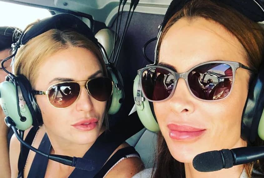  Anna Maria Ferchichi and her friend flying a private jet