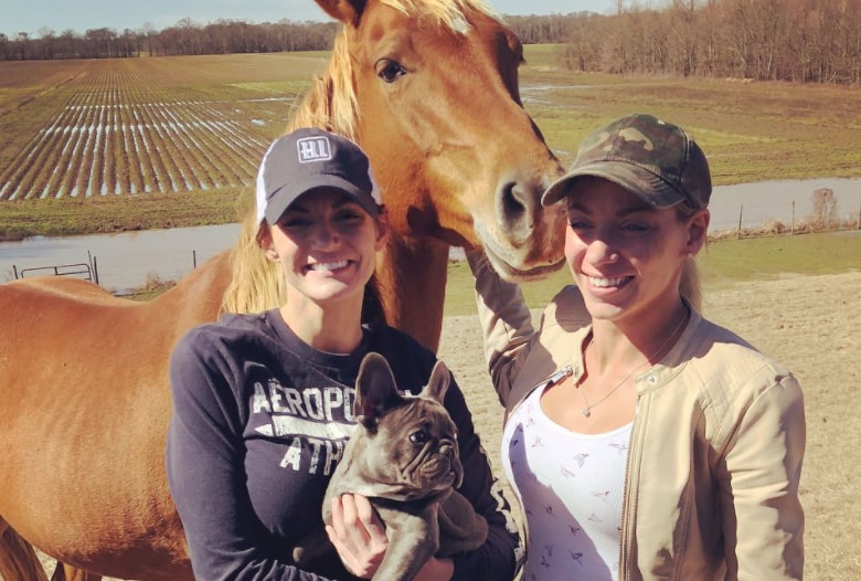 Becky Bandini with her close friend and pet cat and horse