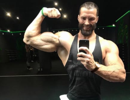 Ernest Khalimov showcasing his muscles