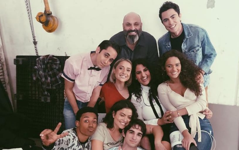 Natasha Behnam with casts of a TV series