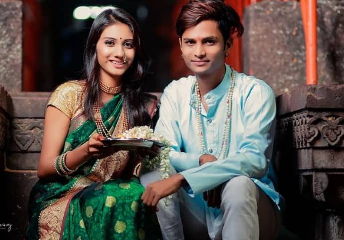 Rushikesh Gadekar with his girlfriend Arohi Choudhary