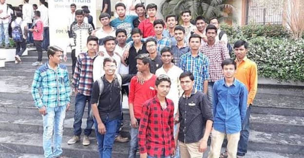 Rushikesh Gadekar with his college friends