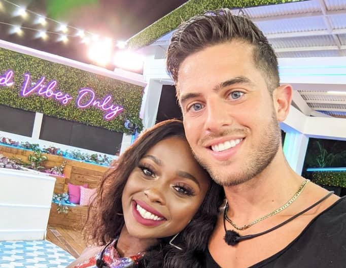 Trina Njoroge with model and a Love Island contestent Andre Luis Brunelli