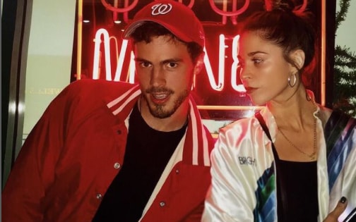 Ali Tamposi with her boyfriend Ramcartto at a bar