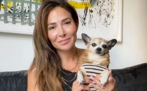 Paola Cruz with her pet dog