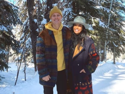 Danielle Olivera with her boyfriend Carl Radke, enjoying quqlity times in a scenic place