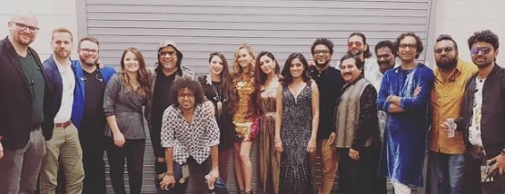 Elin Sandberg with A.R. Rahman and other musicians and personalities