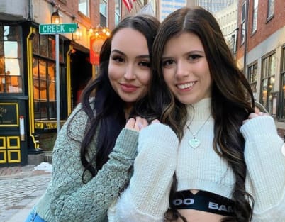 Julia Raleigh with her friend