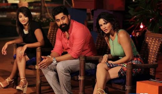Martina Thariyan with Splitsvilla's judge Sunny Leone and Rana Vijay Singh
