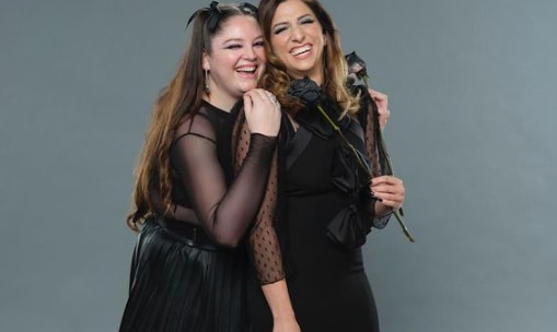 Megan Stalter with comedian, musician, and makeup artist Chelsea Peretti 