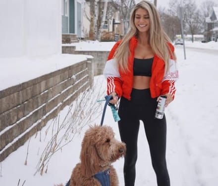 Emily Tanner with her pet dog