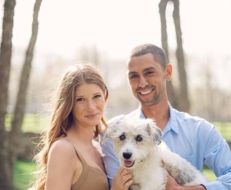 Jennifer Katharine with her husband and cute pet 