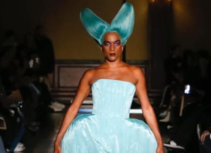 Richie Shazam walked on a runway fashion show