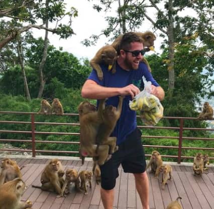 Ryan McNulty with monkies