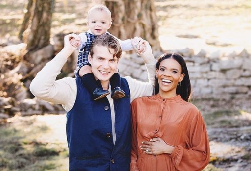 Candace Owens   and her husband with their child 