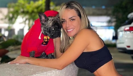 Yohana Vargas with her pet dog