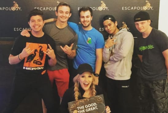 James Amendola with his friends at the Escapology escape room