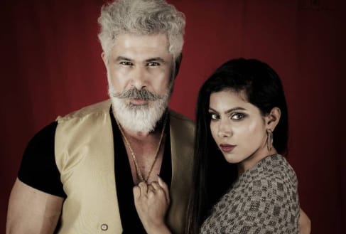 Rahul Jagtap with model and artist Roshani Borikar