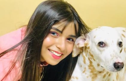 Shraddha Pawar with her pet dog