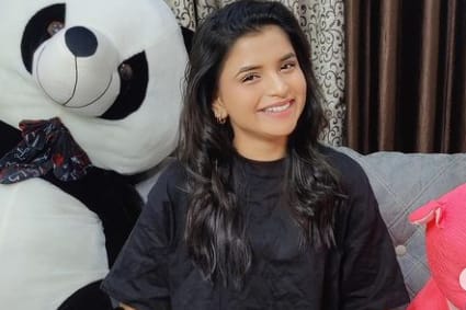 Shraddha Pawar with her teddy bear