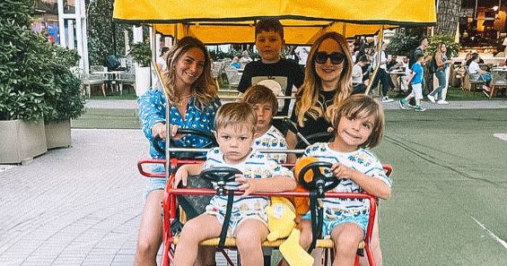 Eleonora Brunacci spending time with her children 