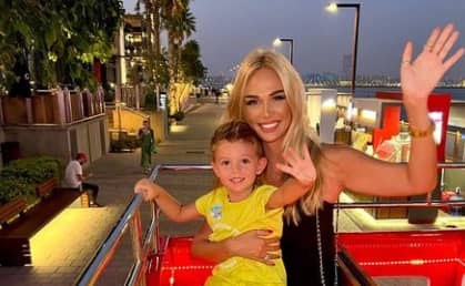 Victoria Lopyreva and her child boy 