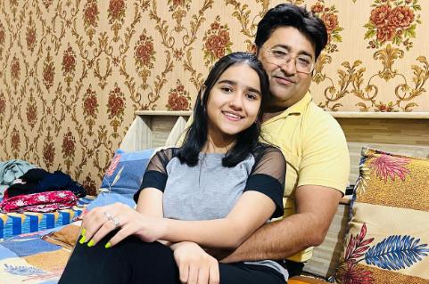 Kanak Khatri with her father 