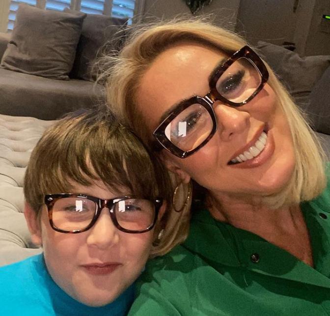 Claire Sweeney with his son 