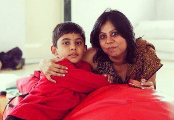 Adit Minocha with his mother