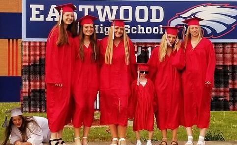 Kaylee Halko along with her friend mates after graduating